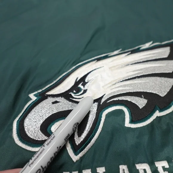 Vintage Philadelphia Eagles Jacket Mens Large Green NFL Football Starter 90s